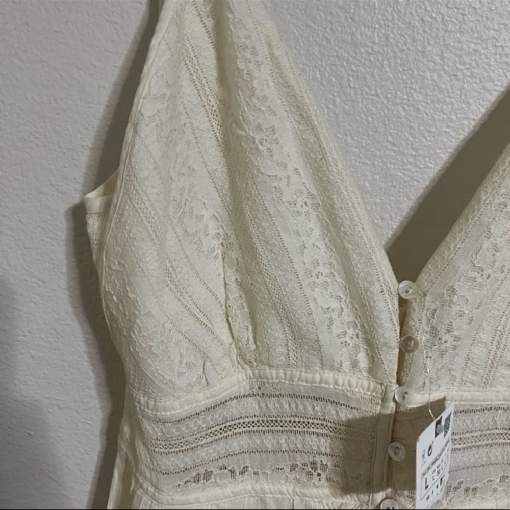 Zara Cream Lace Romper dress - Picture 4 of 6